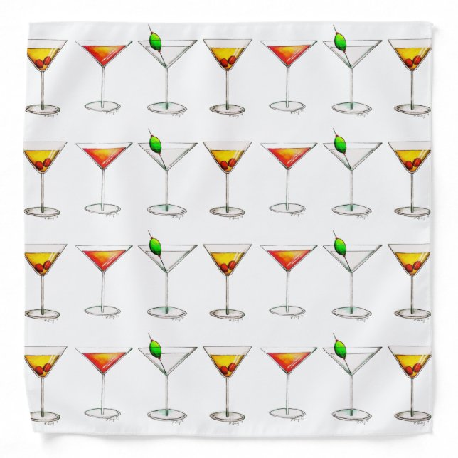 Cocktails Mixed Drink Martini Cosmo Manhattan Bandana (Front)