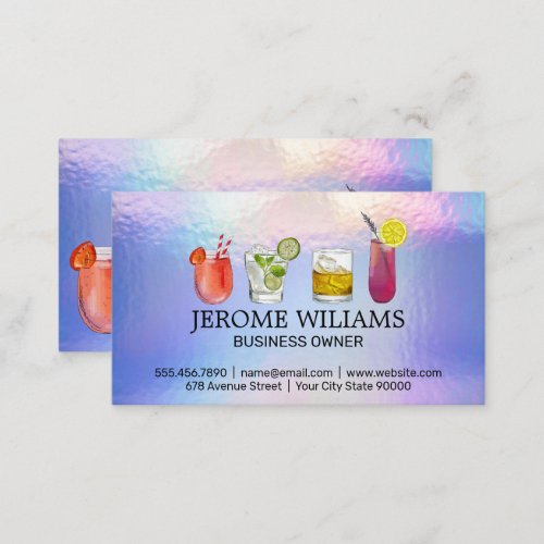 Cocktails  Mixology Bartender Business Card