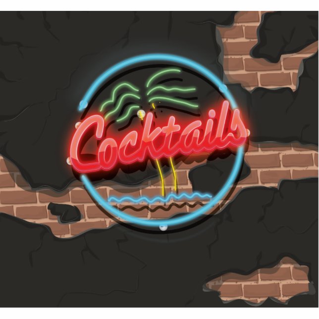 Cocktails Nightclub Neon Cutout (Front)