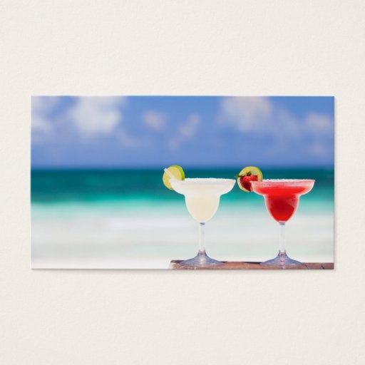 Customizable Cocktails on the beach business card templates