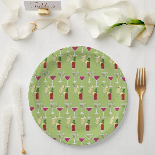 Cocktails Paper Plates (Wedding)