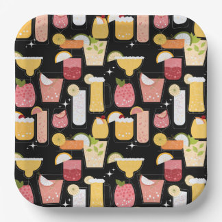 Cocktails Paper Plates