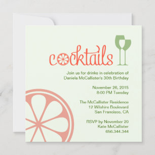 Cocktails Party Birthday Invitation