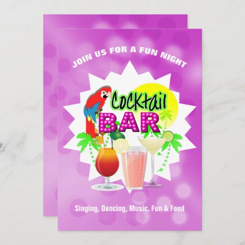 Cocktails Party Celebration Birthday Milestone Invitation