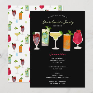 Cocktails Party Drinks Bachelorette Party Invitation