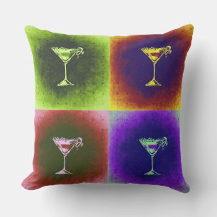 Cocktails Pop Art Outdoor Pillow