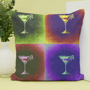 Cocktails Pop Art   Throw Pillow