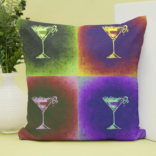 Cocktails Pop Art   Throw Pillow