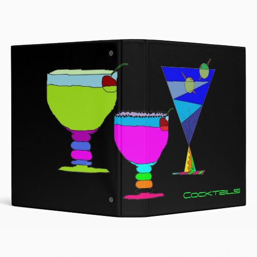 Cocktails Recipe Organizer 3 Ring Binder