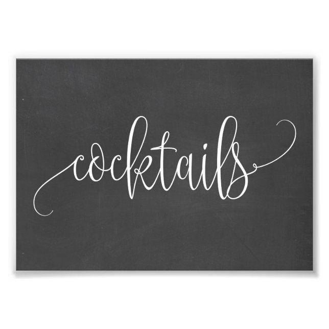 Cocktails Sign Choose Your Size - Chalkboard (Front)
