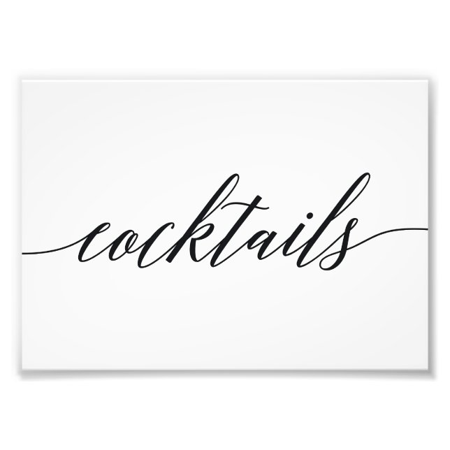 Cocktails Sign Choose Your Size Modern Script (Front)