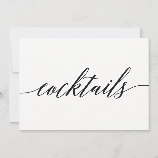 Cocktails Sign - Modern Script (Front)