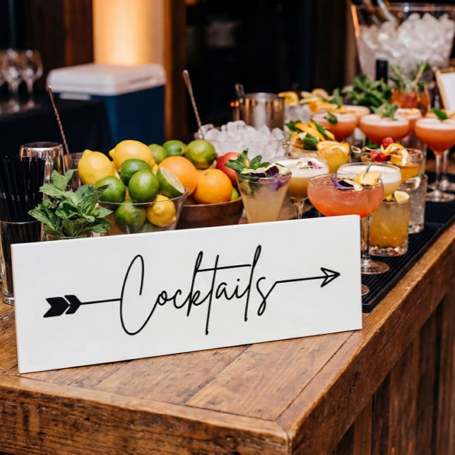 Cocktails sign with arrow Wedding sign (Creator Uploaded)