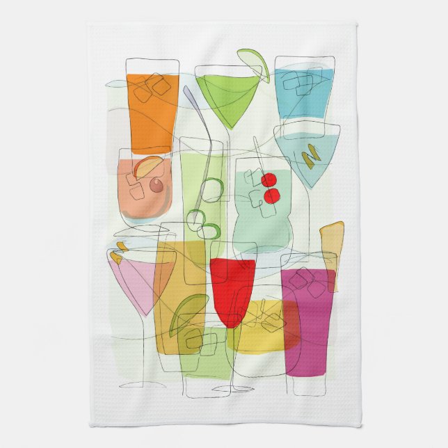 Cocktails tea towel (Vertical)