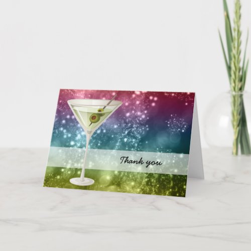 Cocktails Thank You Card