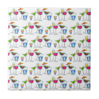 COCKTAILS UP GLASSES TILE - COASTER - TRIVET