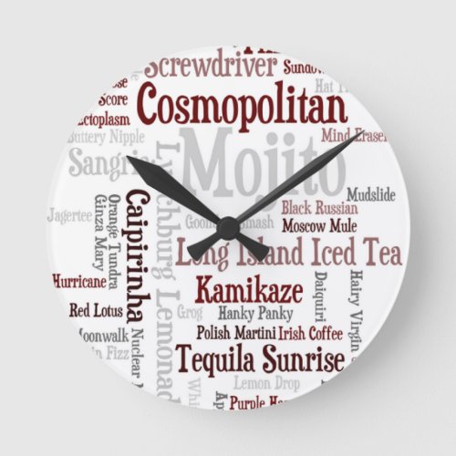 Cocktails Wall Clock