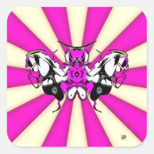 Cocky butterfly moth square sticker