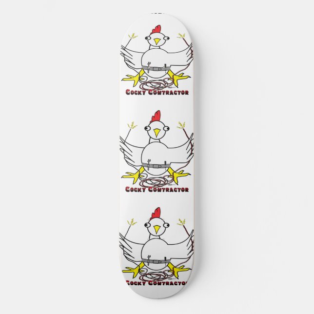 Cocky Contractor Skateboard Deck (Front)