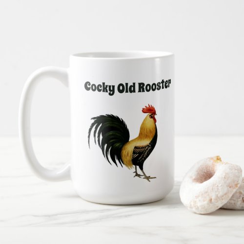 Cocky Old Rooster with Graphic of a Rooster Coffee Mug