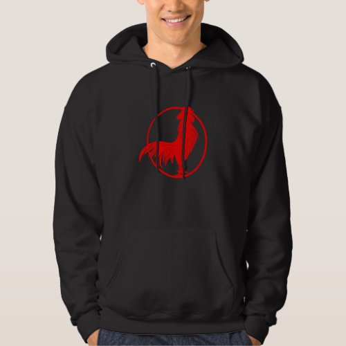 Cocky Red Rooster Zodiak Chicken Silhouette Hoodie