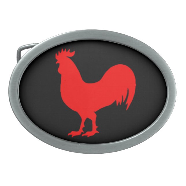 cocky rooster buckle oval belt buckle (Front)