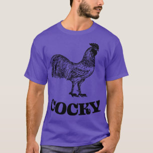 Cocky Rooster Funny Vintage Drawing T-Shirt