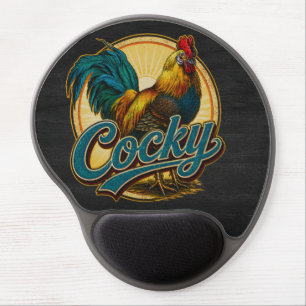 Cocky Rooster Vintage Farmhouse Gel Mouse Pad