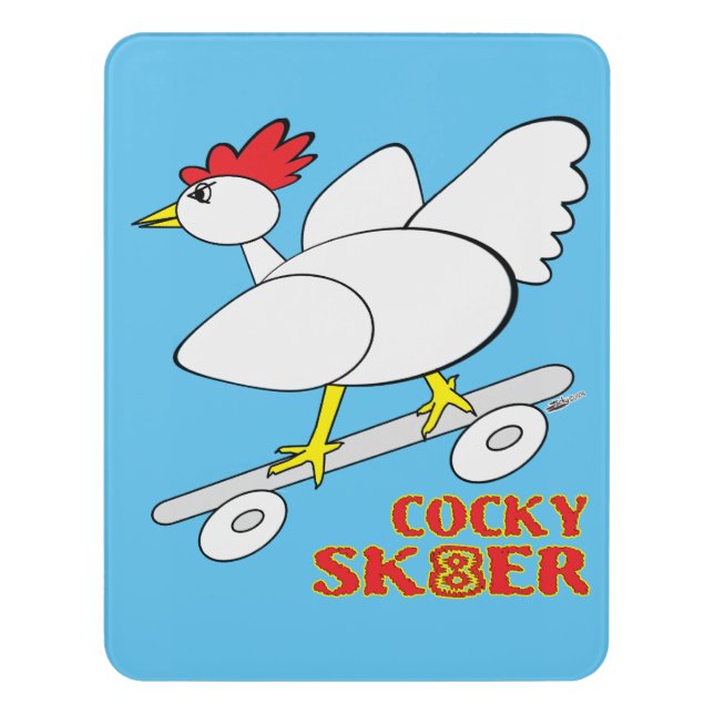 Cocky Skater Door Sign (Contemporary Vert)
