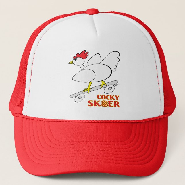 Cocky Skater Trucker Hat (Front)