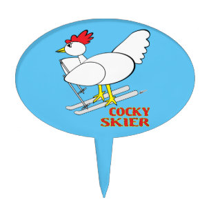 Cocky Skier Cake Topper