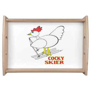 Cocky Skier Serving Tray