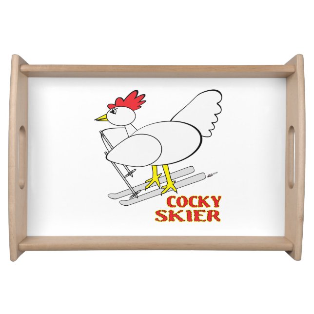 Cocky Skier Serving Tray (Front)