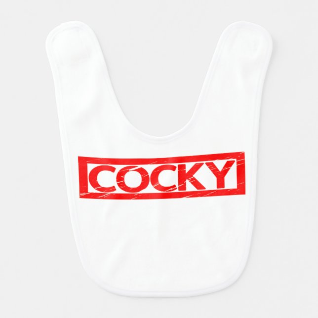 Cocky Stamp Baby Bib (Front)