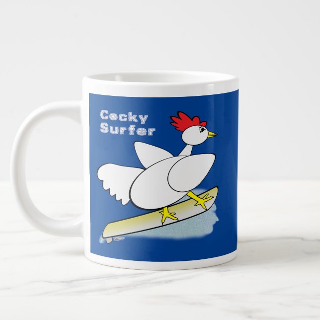 Cocky Surfer Giant Coffee Mug (Left)