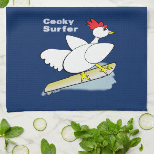 Cocky Surfer Kitchen Towel