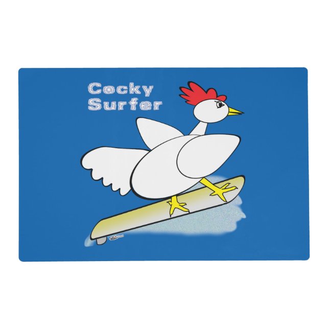 Cocky Surfer Placemat (Front)