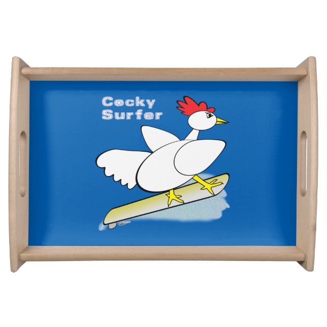 Cocky Surfer Serving Tray (Front)