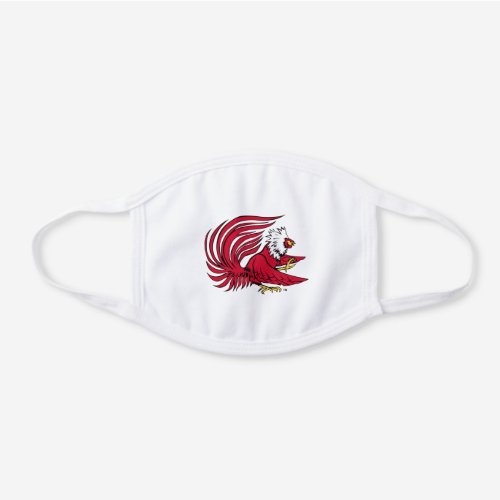 Cocky the Gamecock White Cotton Face Mask
