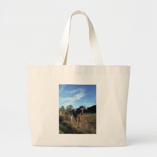 Coco and Cream brown horse Large Tote Bag