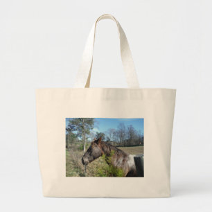 Coco and Cream Colored Horse Large Tote Bag