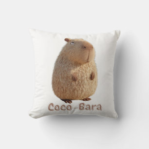 Coco-Bara Vibes. Capybara Core: Coconut Couture Throw Pillow