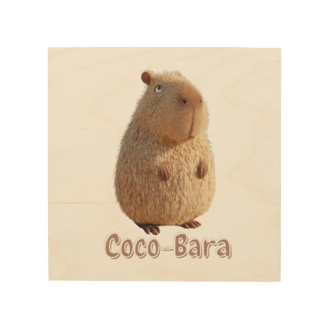 Coco-Bara Vibes. Capybara Core: Coconut Couture  Wood Wall Art (Front)