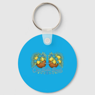Coco Bra Italian Lemons Mediterranean Beach Keychain