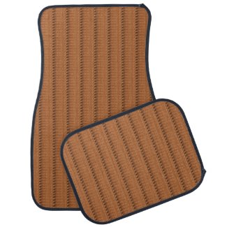 Coco Brown Knobby Stripe Print Car Mats