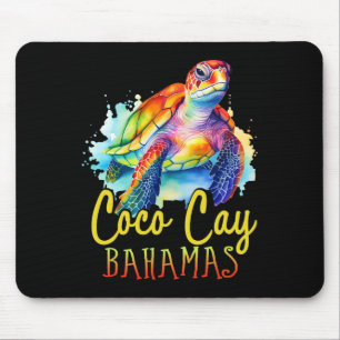 Coco Cay Bahamas Colorful Sea Turtle Family Vacati Mouse Pad