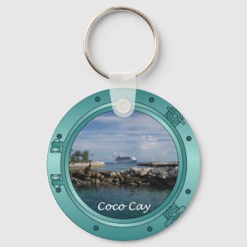 Coco Cay  Bahamas Keychain by addictedtocruises at Zazzle