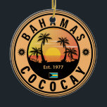 Coco Cay Bahamas Retro Sunset Souvenirs 60s Ceramic Ornament<br><div class="desc">CocoCay,  Bahamas Magnet design a great Christmas or Birthday gift for fans of CocoCay beaches and pacific coast. The cute summer vibes design is a perfect gift for travel lovers and tropical destinations fans.</div>