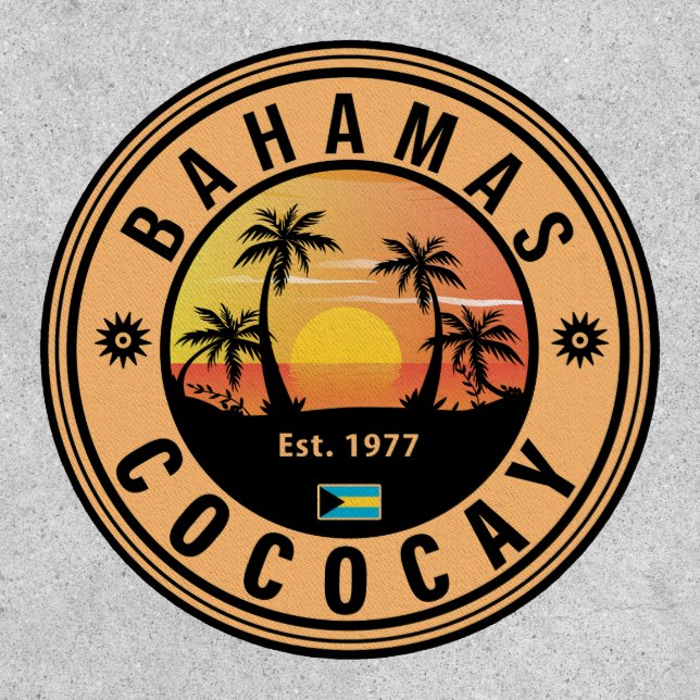 Coco Cay Bahamas Retro Sunset Souvenirs 60s Patch (Front)