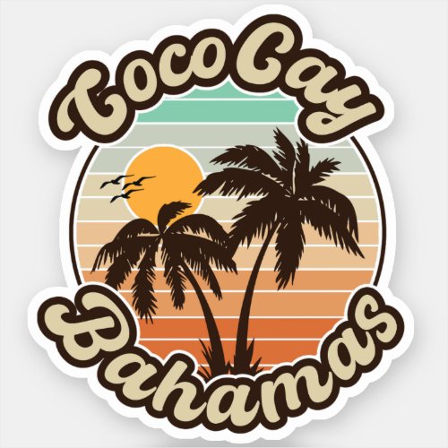 Coco Cay Bahamas Retro Sunset Souvenirs 60s Sticker